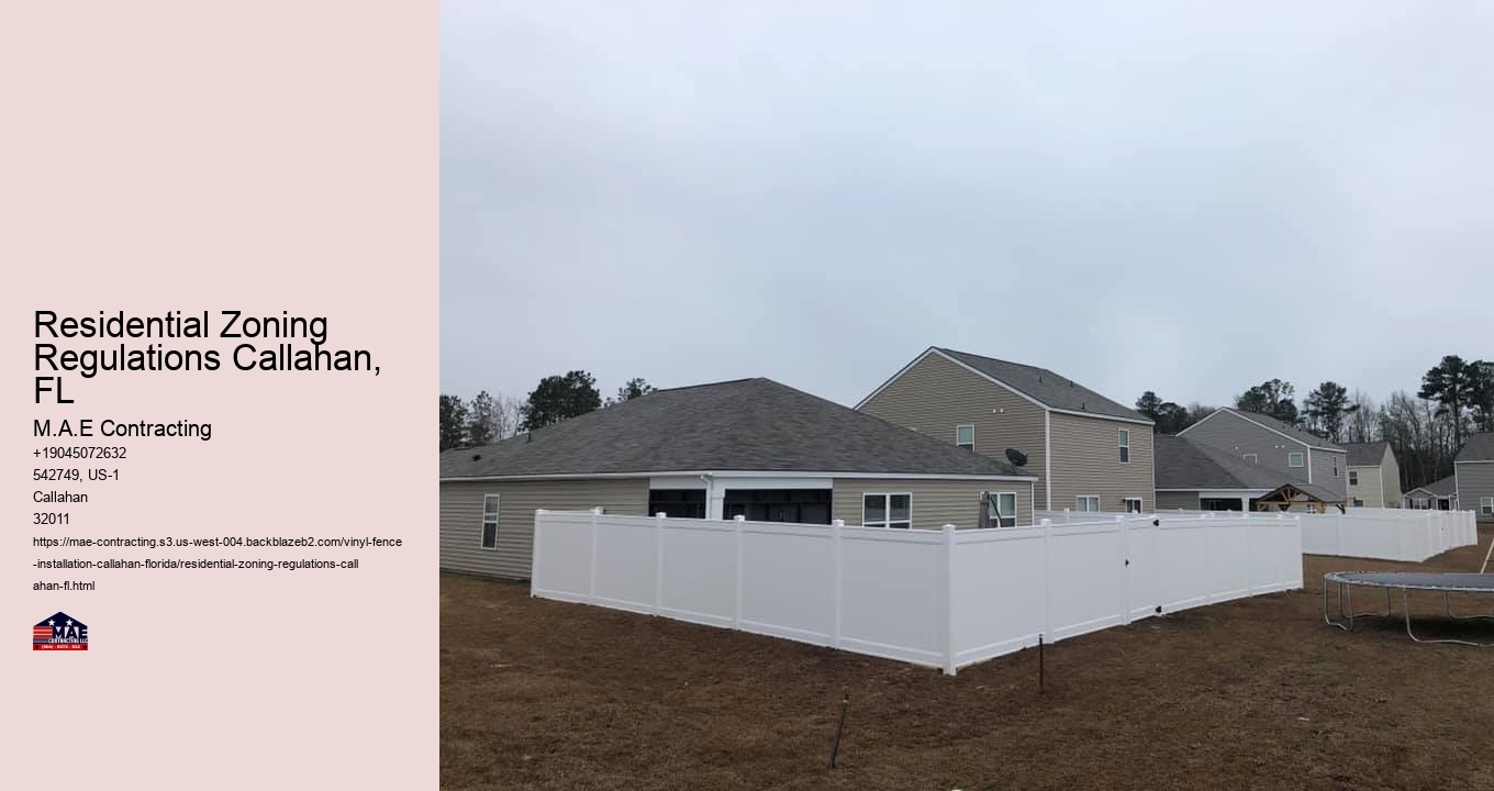 Residential Zoning Regulations Callahan, FL